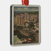 Miami, Florida - Luftaufnahme des Stadtzentrums Silbernes Ornament (Rechts)