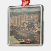 Miami, Florida - Luftaufnahme des Stadtzentrums Silbernes Ornament (Links)