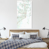 Miami Florida Map (1981) Leinwanddruck (Insitu (Schlafzimmer))