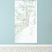 Miami Florida Map (1981) Leinwanddruck (Insitu (Holzboden))