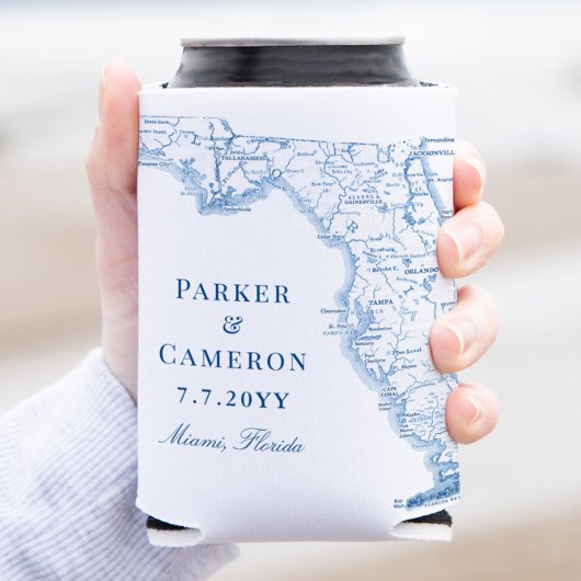 Miami Florida Map Elegant Wedding Favor Drink Dosenkühler