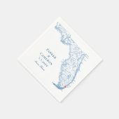 Miami Florida Map Elegant Wedding Serviette (Ecke)