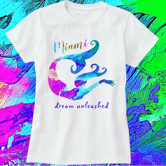 Miami Florida Mermaid Dream Unleashed Art T-Shirt
