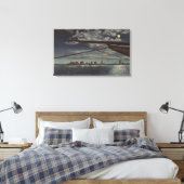 Miami, Florida - Mondlichtblick über die Stadt Leinwanddruck (Insitu (Schlafzimmer))