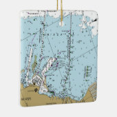 Miami Florida Nautical Chart Keramikornament (Rechts)