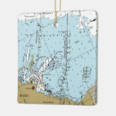 Miami Florida Nautical Chart Keramikornament (Links)