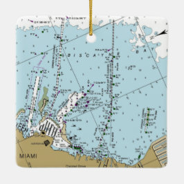 Miami Florida Nautical Chart Keramikornament