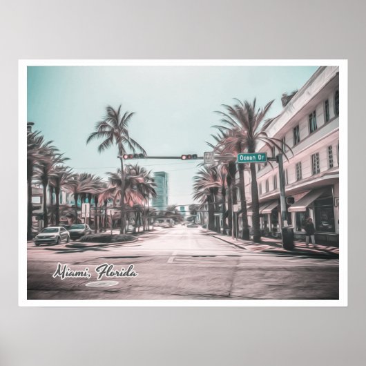 MIAMI FLORIDA OCEAN DR. POSTER (Vorne)