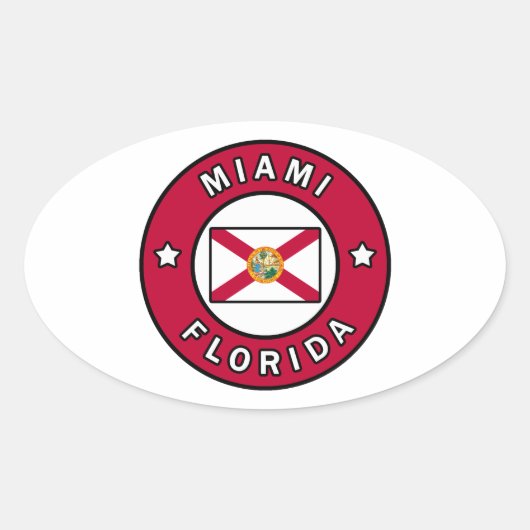 Miami Florida Ovaler Aufkleber (Vorderseite)
