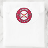 Miami Florida Ovaler Aufkleber (Tasche)