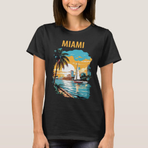 Miami Florida Palm Beach Sonnenuntergang Reise T-Shirt