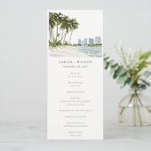 Miami Florida Palm Landscape Wedding Programm (Stehend Vorderseite)