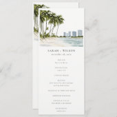 Miami Florida Palm Landscape Wedding Programm (Vorne/Hinten)