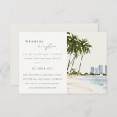 Miami Florida Palm Landschaft Hochzeitsempfang Begleitkarte (Vorne/Hinten)