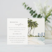 Miami Florida Palm Landschaft Hochzeitsempfang Begleitkarte (Stehend Vorderseite)