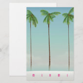 Miami, Florida Palm Reiseplakat. Briefpapier (Vorne/Hinten)