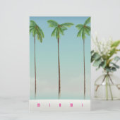 Miami, Florida Palm Reiseplakat. Briefpapier (Stehend Vorderseite)