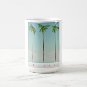 Miami, Florida Palm Reiseplakat. Kaffeetasse