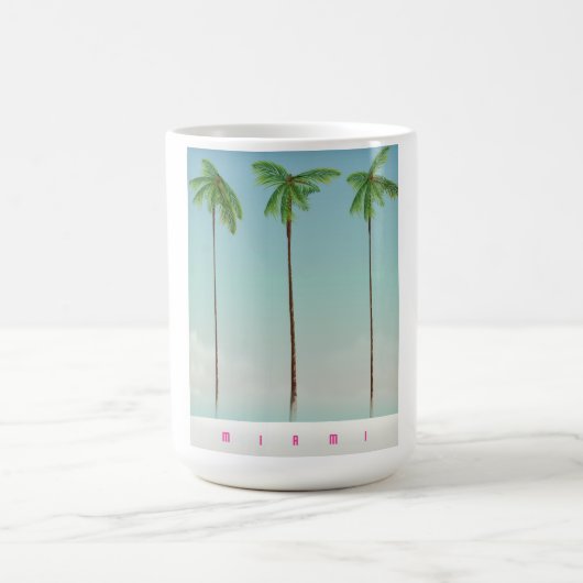 Miami, Florida Palm Reiseplakat. Kaffeetasse (Mittel)