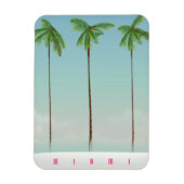 Miami, Florida Palm Reiseplakat. Magnet (Vertikal)