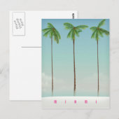 Miami, Florida Palm Reiseplakat. Postkarte (Vorne/Hinten)