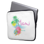 Miami, Florida, Palmen, Grafik, Cool Laptopschutzhülle (Vorderseite Links)