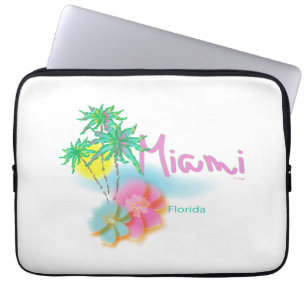 Miami, Florida, Palmen, Grafik, Cool Laptopschutzhülle