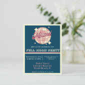 Miami Florida Party Einladung Karte digitale Einla (Stehend Vorderseite)