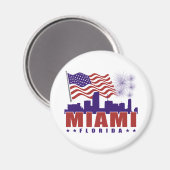 Miami Florida Patriotic Magnet (Vorderseite/Rückseite)