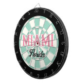 MIAMI Florida Pink Text Aquamarin Schwarz Dartscheibe (Vorderseite rechts)