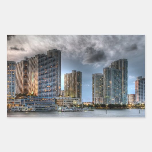 Miami, Florida Rechteckiger Aufkleber (Vorderseite)