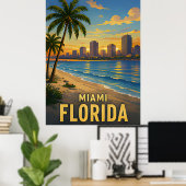 Miami Florida Reise Geschenk Poster (Heimbüro)