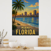 Miami Florida Reise Geschenk Poster (Küche)