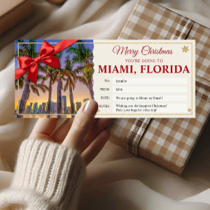Miami Florida Reise Weihnachtsenthüllung Ticket Ka Einladung