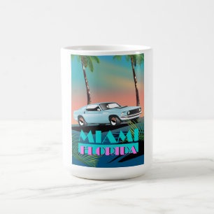 Miami Florida Reiseplakat der 1980er Jahre Kaffeetasse
