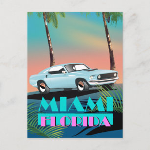 Miami Florida Reiseplakat der 1980er Jahre Postkarte