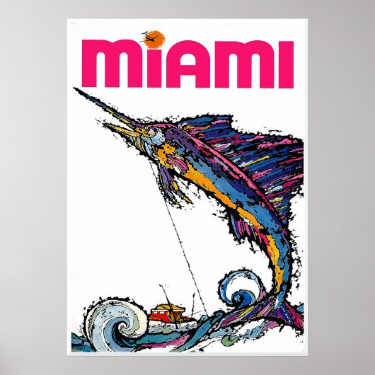 Miami, Florida Reiseplakat Poster (Vorne)