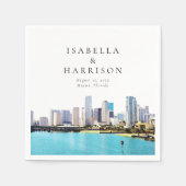 MIAMI Florida Reiseziel Skyline Hochzeit Serviette (Vorderseite)