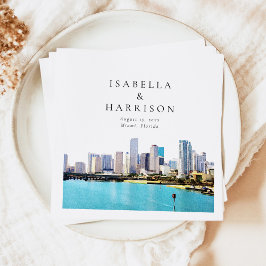 MIAMI Florida Reiseziel Skyline Hochzeit Serviette