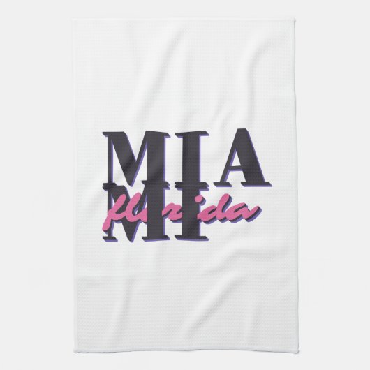 Miami Florida - Retro Bold Typografy Graphic Geschirrtuch (Vertikal)