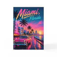 Miami Florida Retro-Neon-Sonnenuntergang Reise
