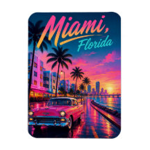 Miami Florida Retro-Neon-Sonnenuntergang Reise