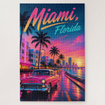 Miami Florida Retro-Neon-Sonnenuntergang Reise