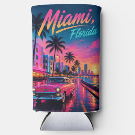 Miami Florida Retro-Neon-Sonnenuntergang Reise Selters Dosenkühler