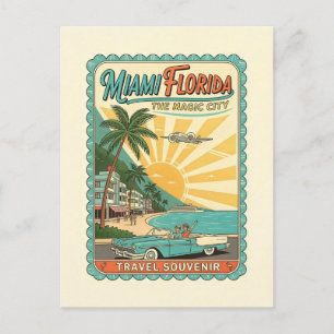 Miami, Florida – Retro-Stil der 1950er Jahre Postkarte