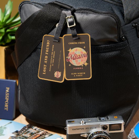 Miami Florida Retro Vintage Reise Gepäckanhänger