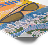 Miami Florida Retro Vintage Travel Poster (Ecke)