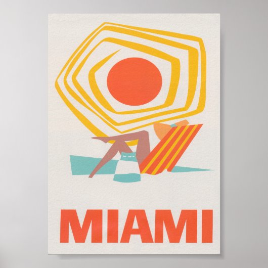 Miami Florida Retro Vintage Travel Poster (Vorne)