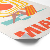 Miami Florida Retro Vintage Travel Poster (Ecke)