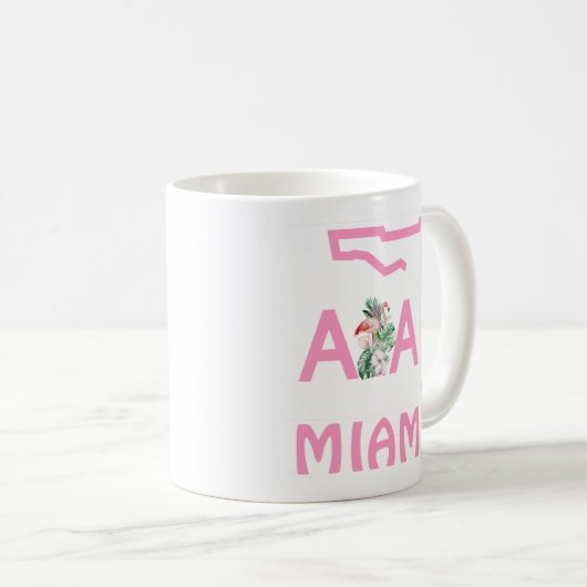 Miami Florida Route A1A Flamingos Kaffeetasse (VorderseiteRechts)